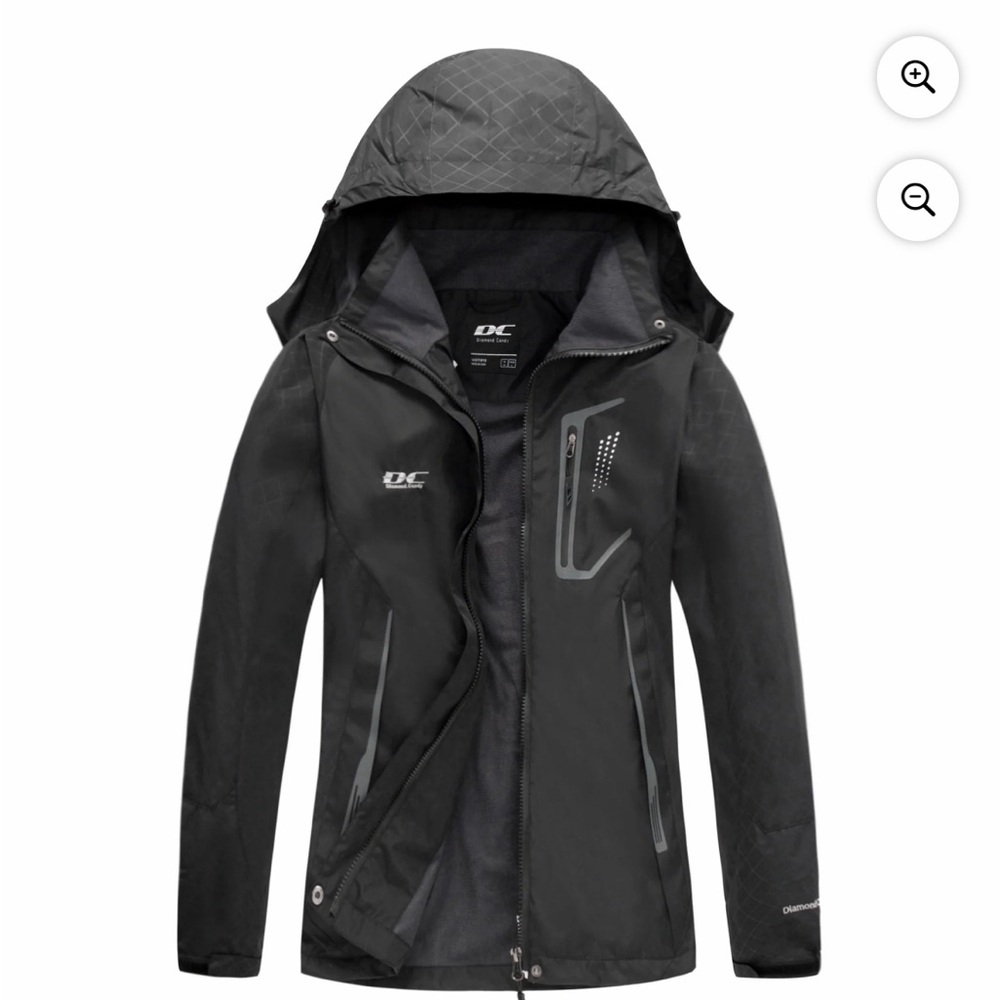 Diamond Supply Co. Black Hooded Raincoat - Picture 2 of 5